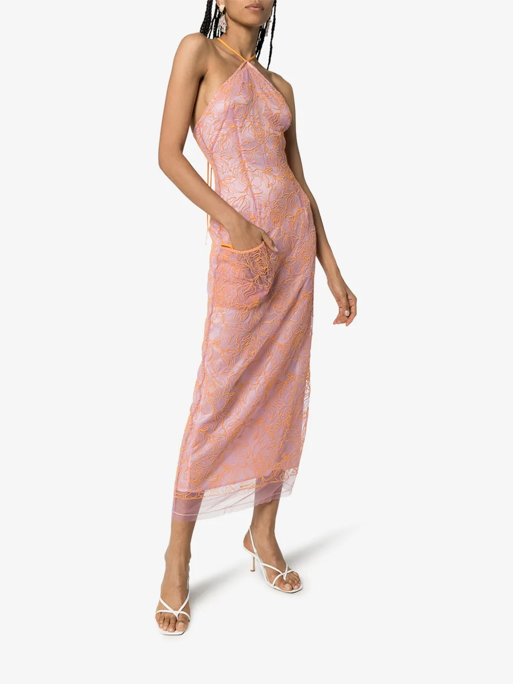 JACQUEMUS LA ROBE LAVANDOU EMBROIDERED TULLE DRESS,201DR232012775415124497