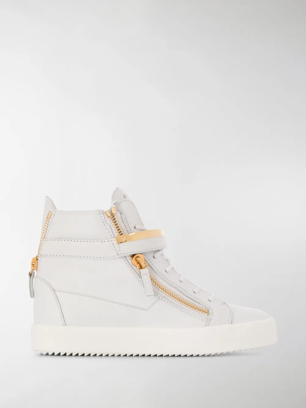 Giuseppe Zanotti High-top Zipped Sneakers In White