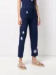 Barrie floral pattern knitted trousers