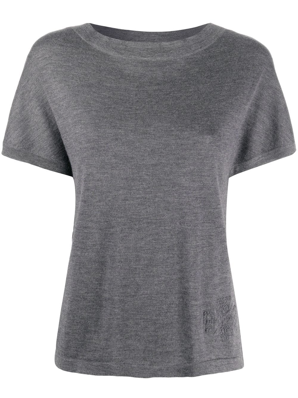 Shop Barrie Knitted Cashmere T-shirt In Grey