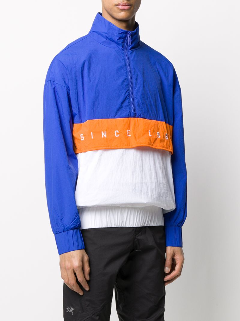 Shop Kappa Colour Blocked Print Jacket In Blue