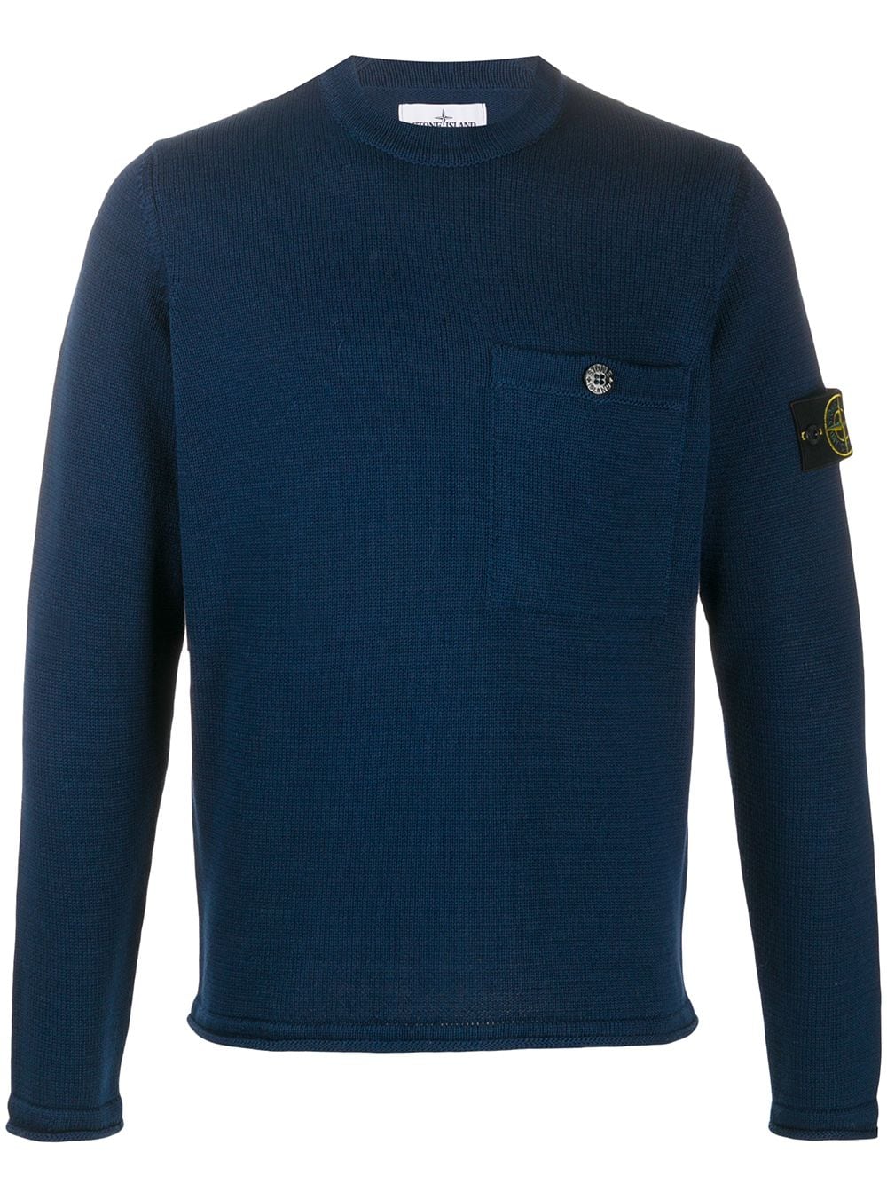 Shop Stone Island Crew Neck Jumper In Blue