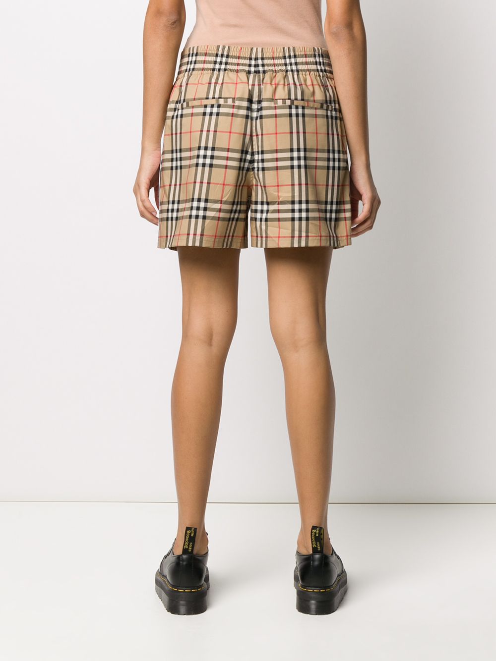 фото Burberry check print track shorts