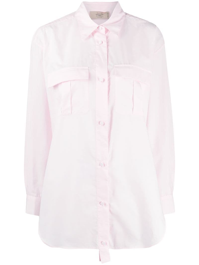Maison Flaneur Oversized Cotton Shirt In Pink