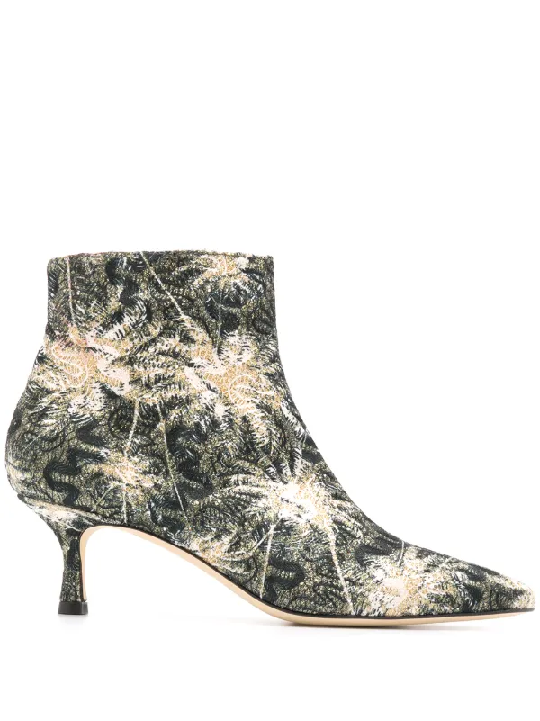 flowery ankle boots