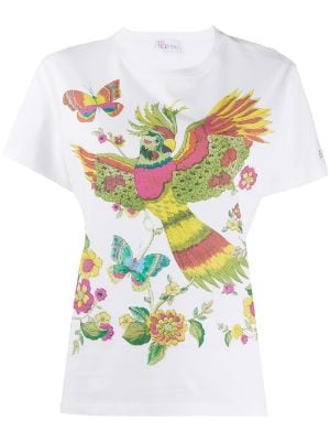 bird print t shirts women's