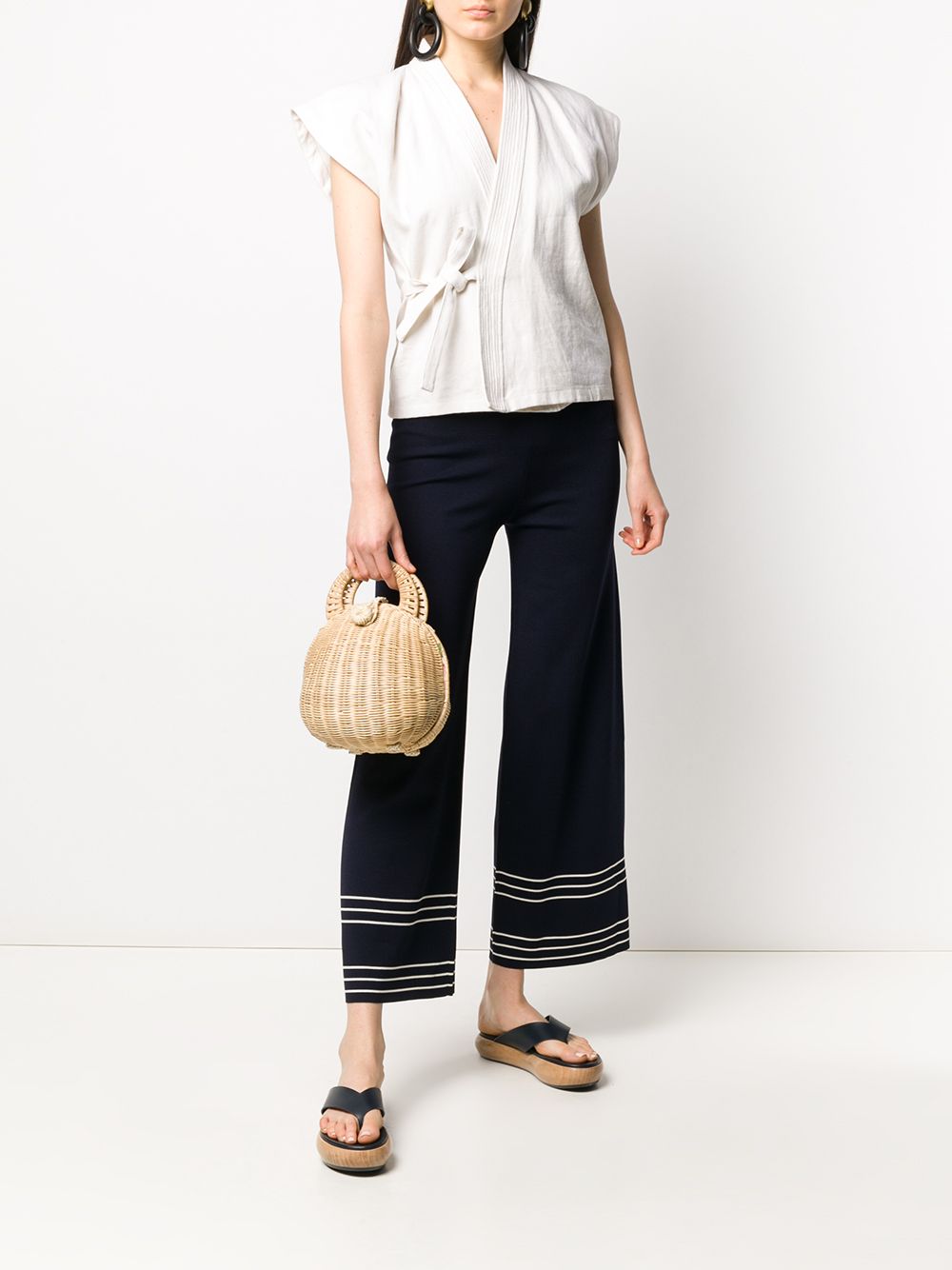 фото Odyssee rowland striped-hem wide-leg trousers