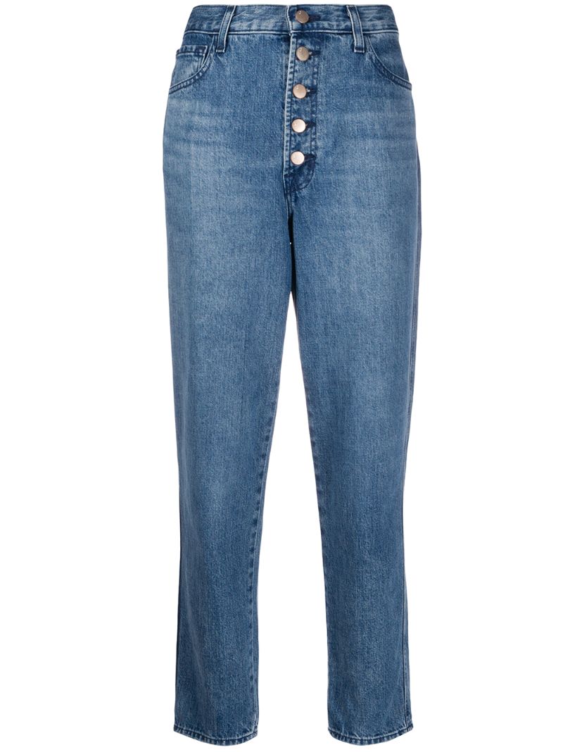 Shop J Brand Heather High-rise Straight Leg Jeans In Blue