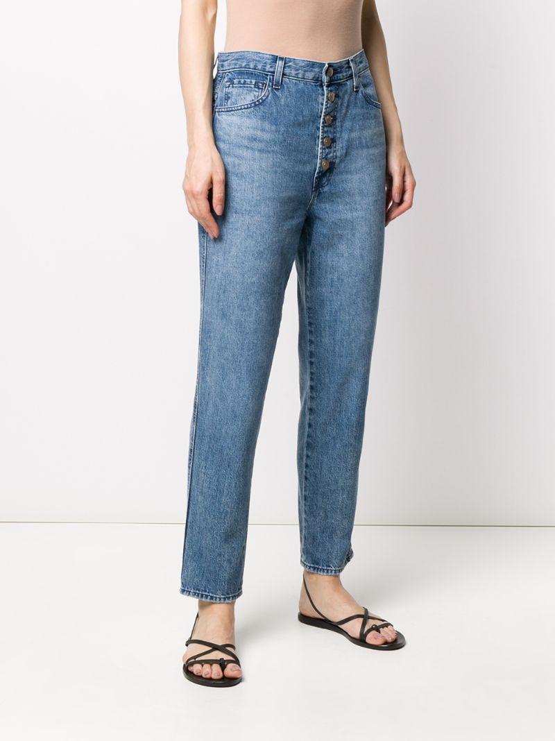 Shop J Brand Heather High-rise Straight Leg Jeans In Blue