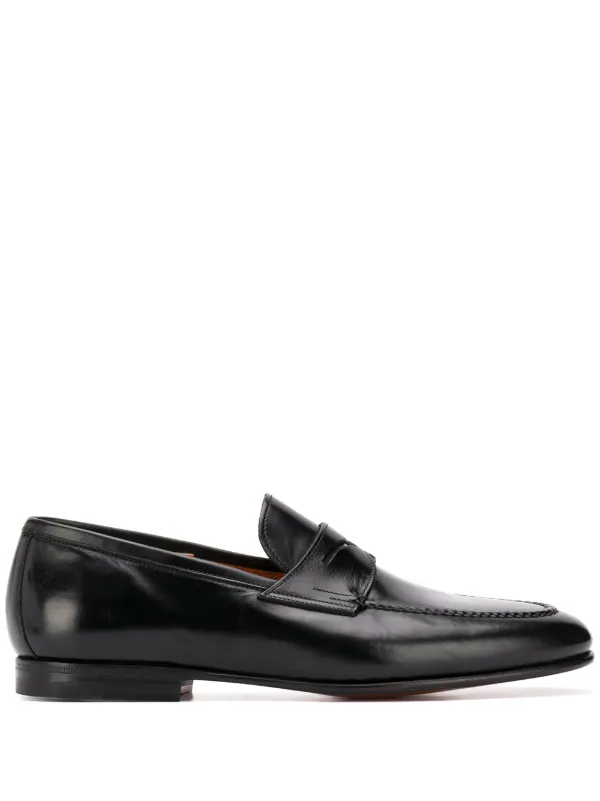 black low heel loafers