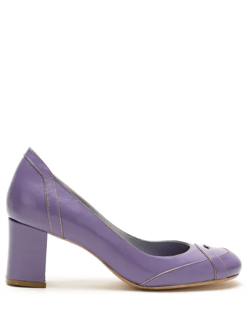 Sarah Chofakian Swan leather pumps