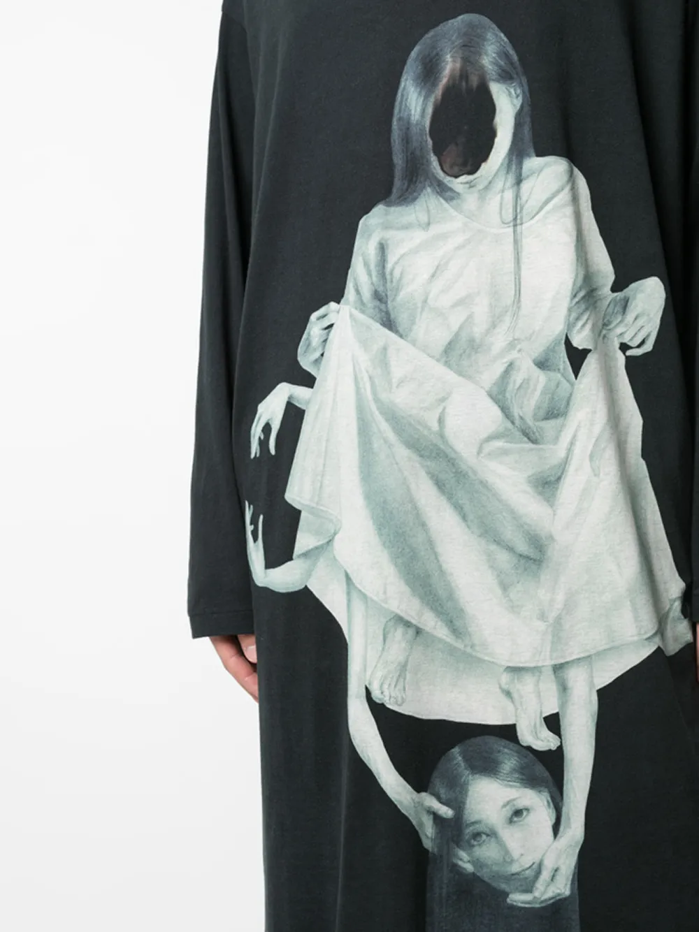 фото Yohji yamamoto футболка оверсайз с графичным принтом