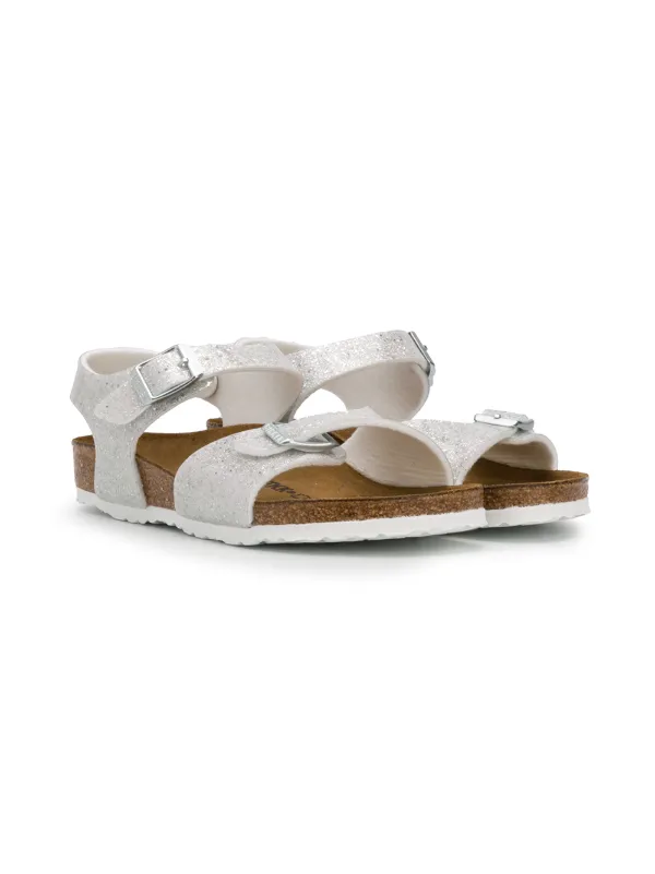 glitter double strap sandals