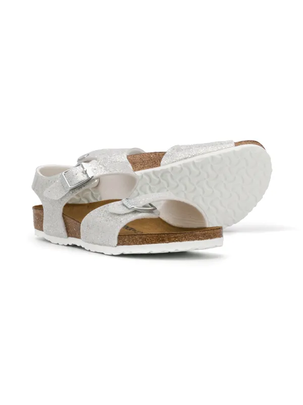 glitter double strap sandals