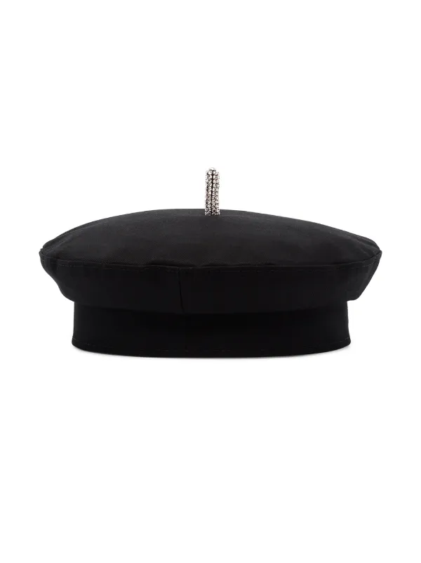 Ruslan Baginskiy crystal-logo Cotton Beret | Black | FARFETCH RO