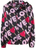 Love Moschino love print rain jacket - Black