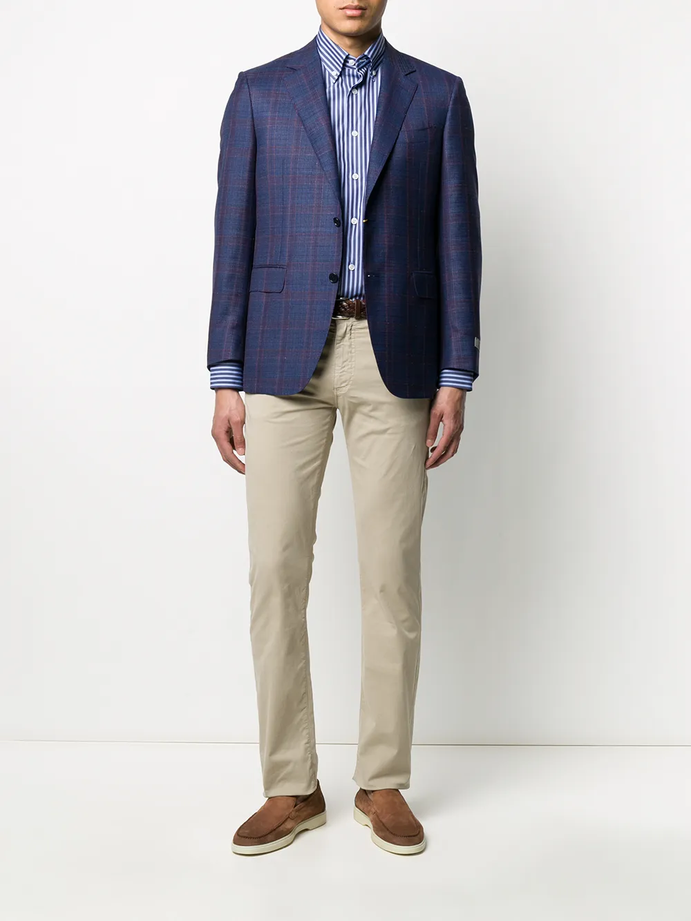 Canali Blazer met enkele rij knopen Blauw