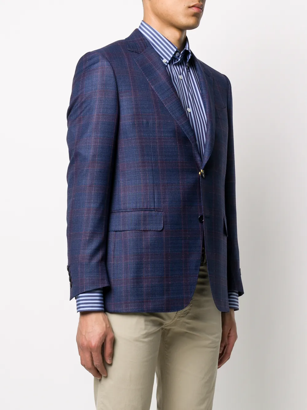 Canali Blazer met enkele rij knopen Blauw