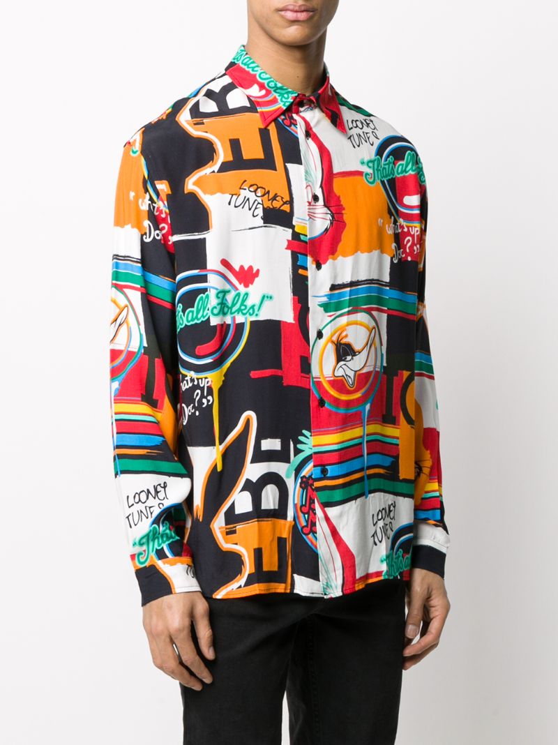 Shop Iceberg Looney Tunes Print Shirt In Orange