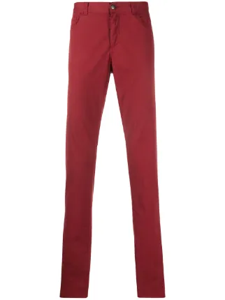 Shop red Canali slim fit chinos with 