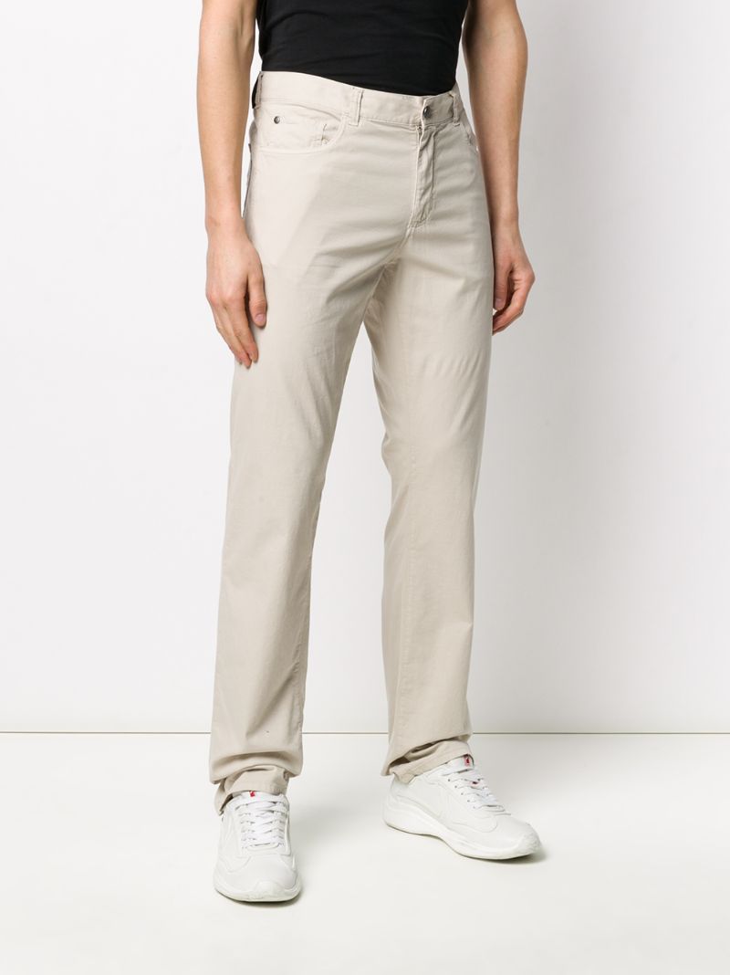 Shop Canali Straight Leg Chinos In Neutrals