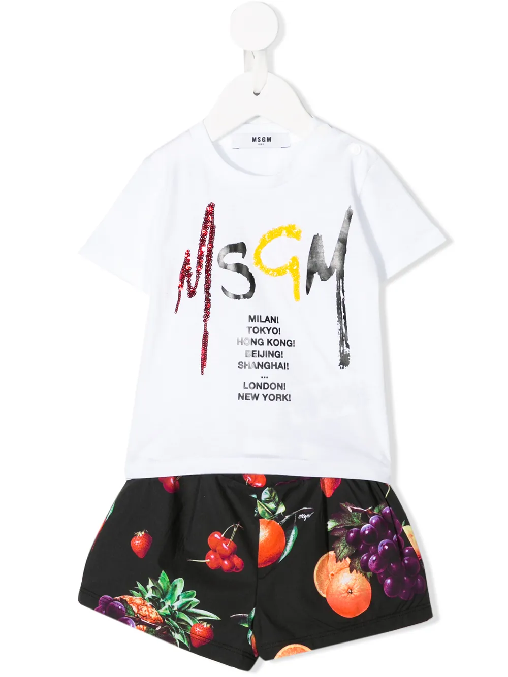 Msgm Kids комплект из футболки и шорт с логотипом Msgm Kids комплект из футболки и шорт с логотипом