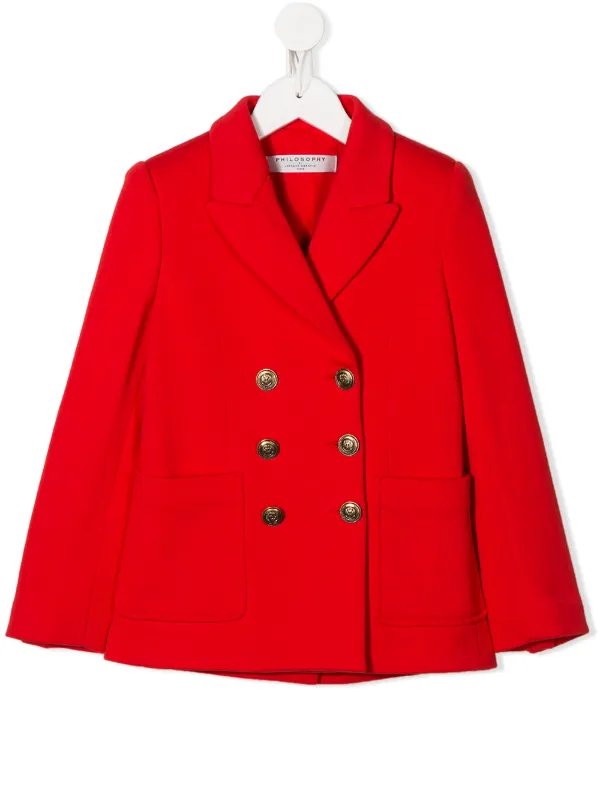red cotton blazer