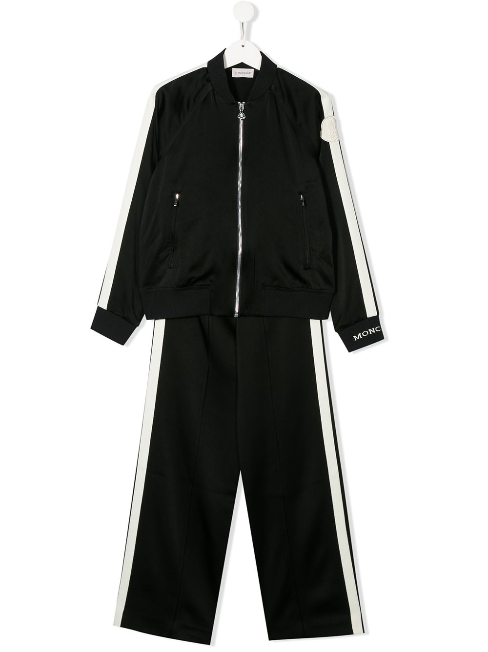 Moncler Teen Long-sleeve Jumpsuit In 黑色