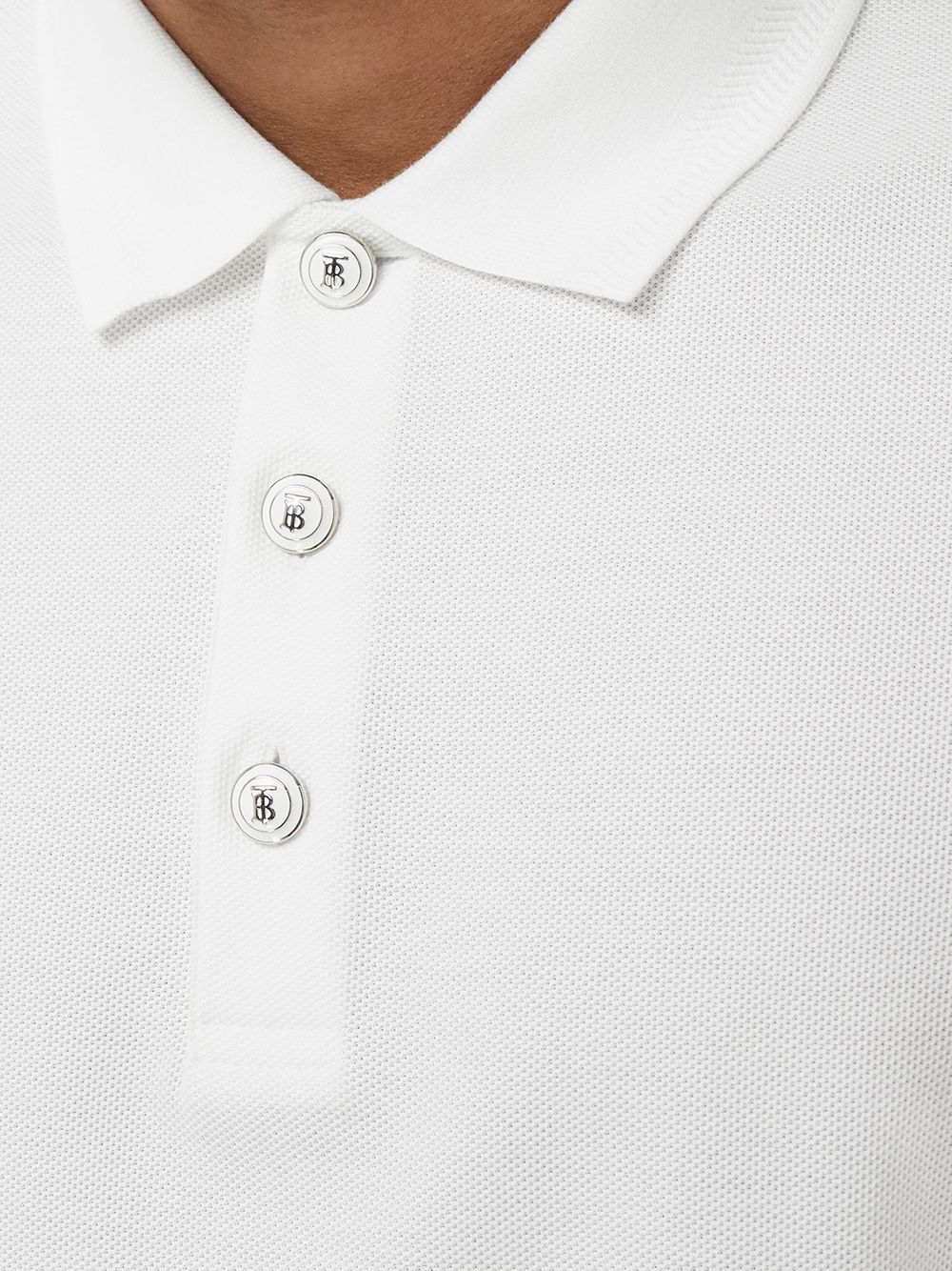 Shop Burberry Shortsleeved Polo Shirt In White