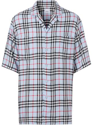 burberry check shirt blue