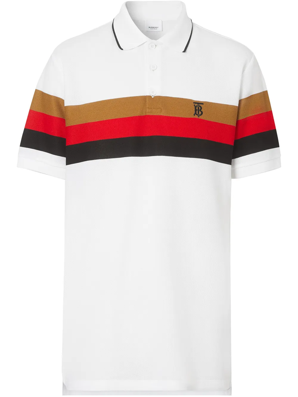 фото Burberry monogram motif striped polo shirt