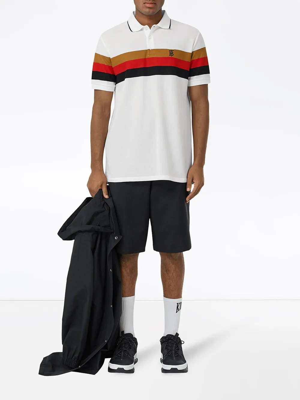 Image 2 of Burberry Monogram motif striped polo shirt