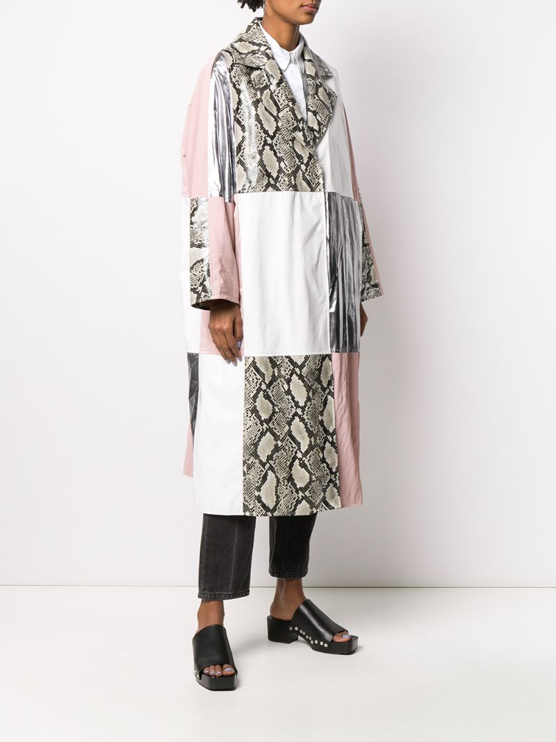 Shop Stand Studio Stacey Patchwork Coat In Pink