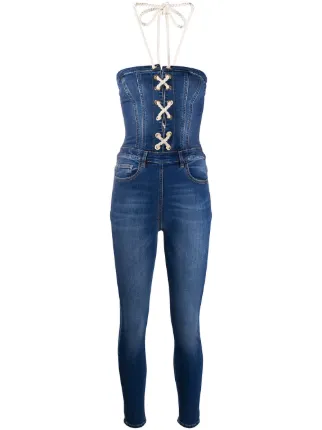 elisabetta franchi denim jumpsuit