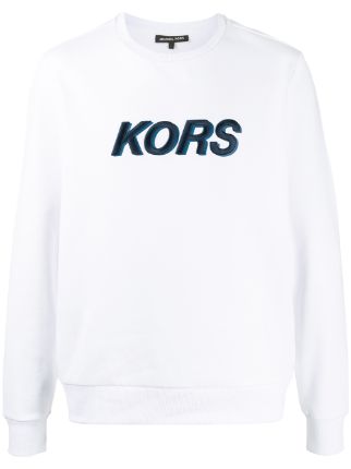 Shop white Michael Kors embroidered logo sweatshirt with Express Delivery -  Farfetch