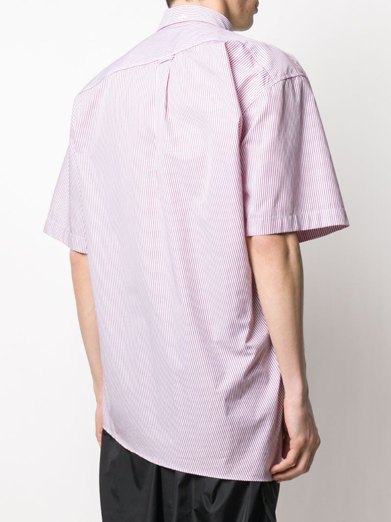 Shop Y/project Stripe-print Asymmetric Shirt In White