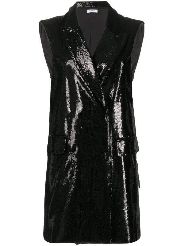 black sequin tuxedo dress