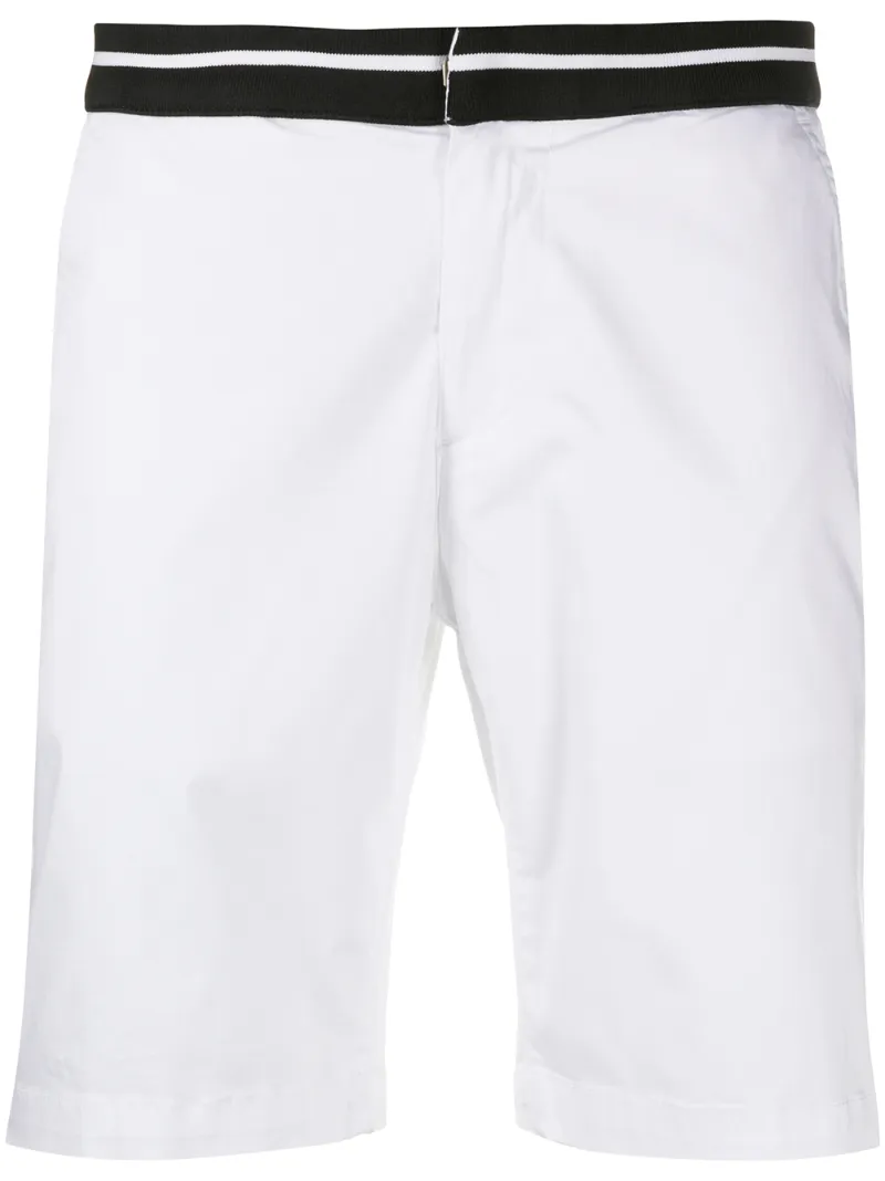 Karl Lagerfeld Striped Waistband Shorts In White