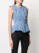Mugler denim peplum blouse