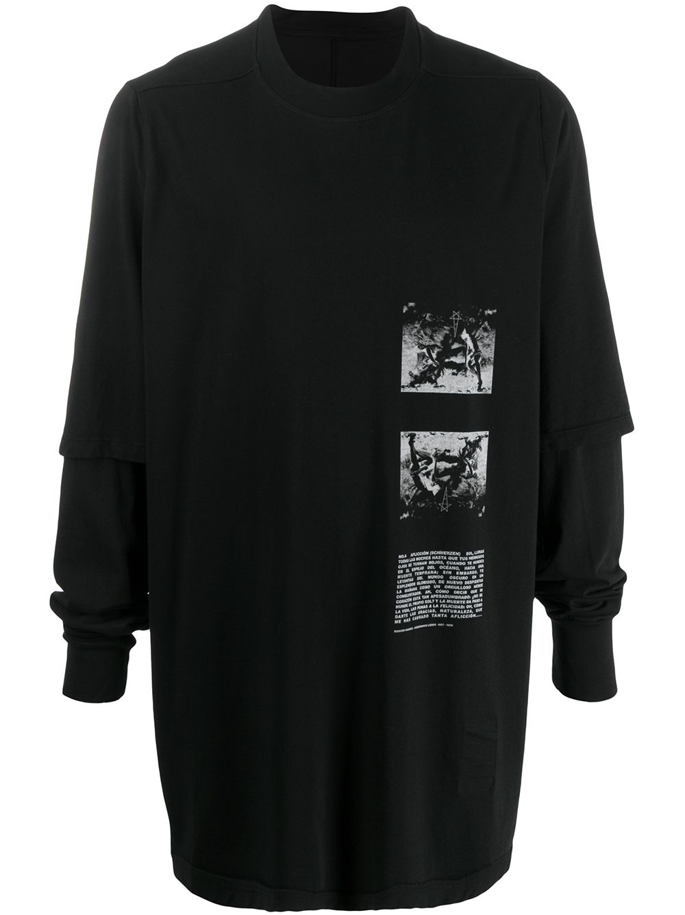 Rick Owens Drkshdw Photo Print Oversized T-shirt In Black