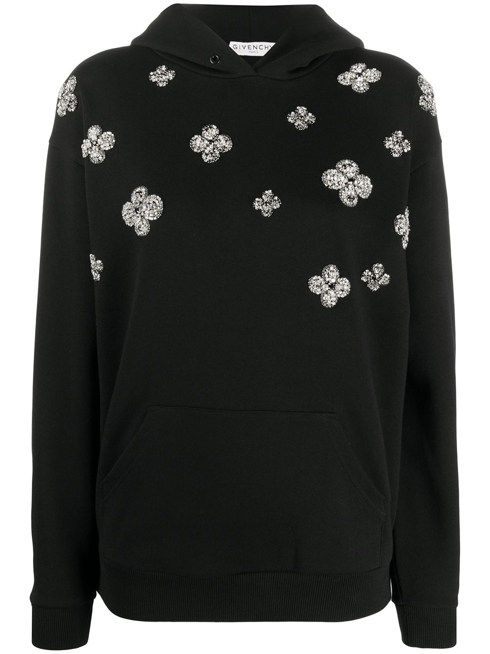 Givenchy Flowers Embroidered Hoodie In Black