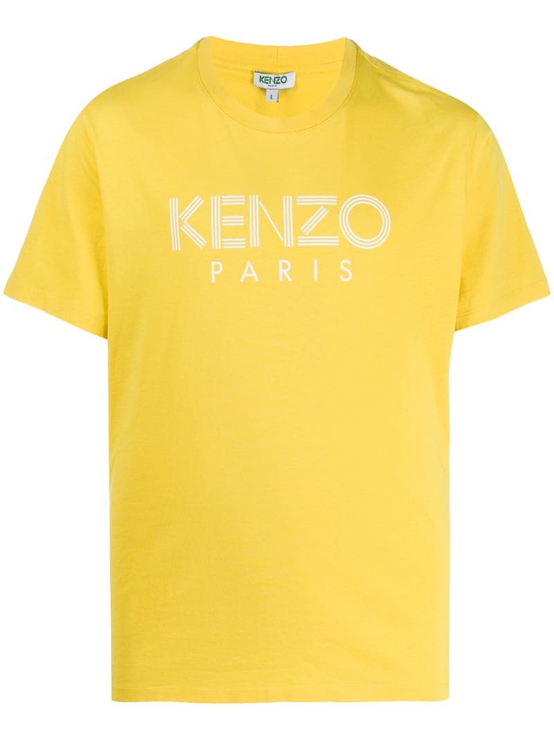 Kenzo Logo Print Slim-fit T-shirt In Yellow