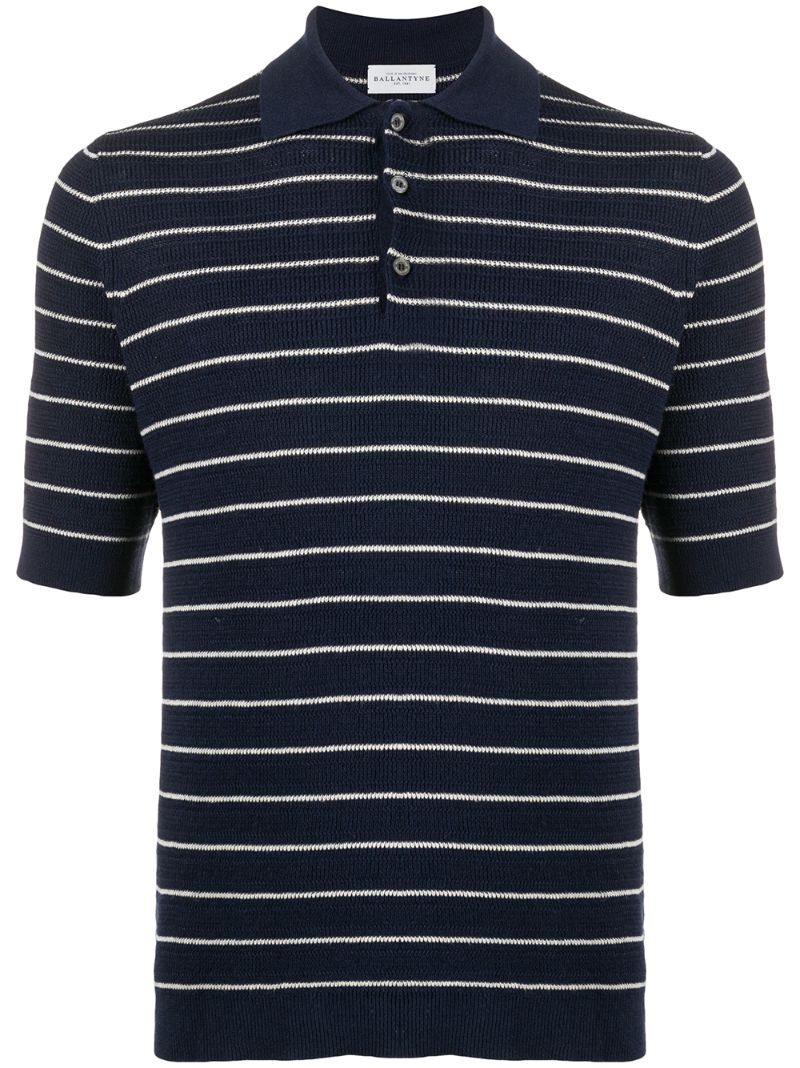 Ballantyne Striped Polo Shirt In Blue
