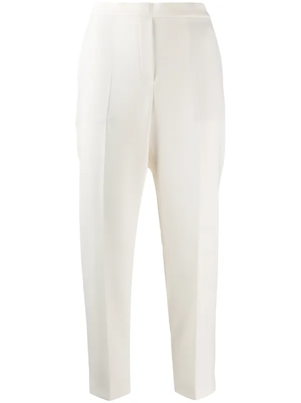 Theory Straight-leg Cropped Trousers in Neutrals