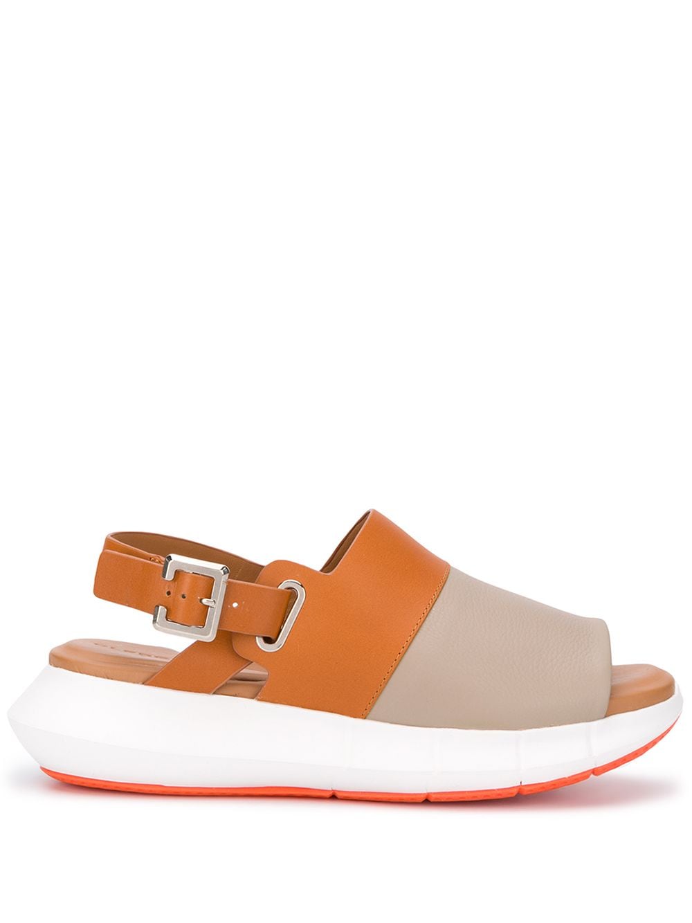 Shop Clergerie Soline Colour Block Slingback Sandals In Brown