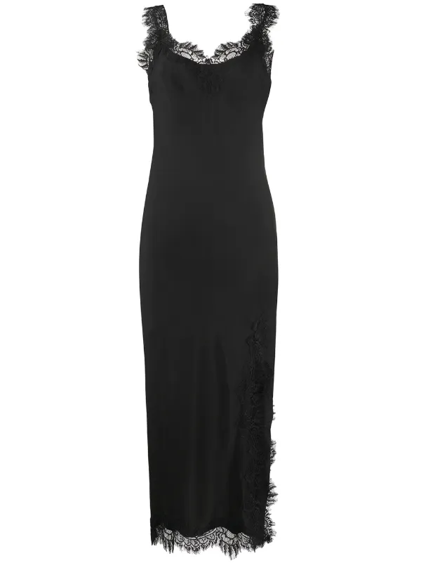 gold hawk black dress Miley lace-hem Slip | Silk dress