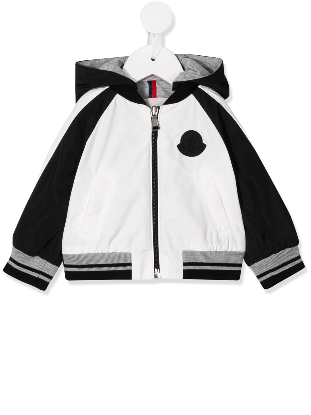 фото Moncler kids куртка с капюшоном и вставками на рукавах