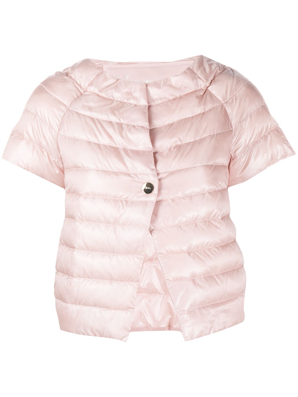 Herno Short-sleeved Quilted Jacket In Pink