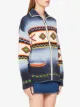 Miu Miu geometric pattern zipped cardigan