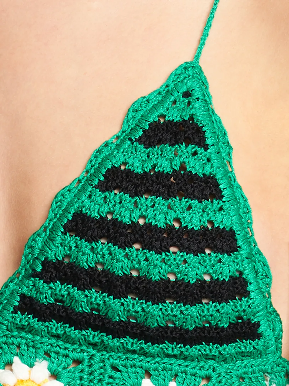 green crochet top